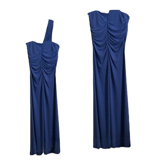 Max and Cleo Evening Gown Size 8 Rosette One Shoulder Cadet - Picture 8 of 9